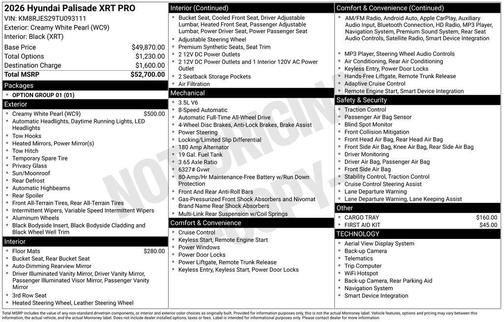 2026 Hyundai PALISADE XRT Pro