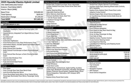 2025 Hyundai ELANTRA HEV Limited