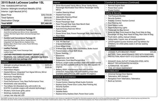 Midnight Amethyst Metallic 2015 Buick LaCrosse Leather