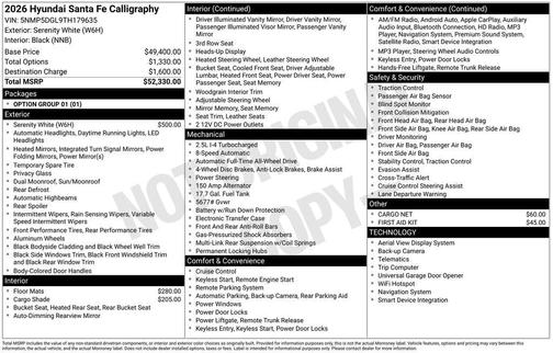 2026 Hyundai SANTA FE Calligraphy