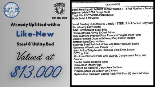 2024 RAM 3500 Tradesman Regular Cab 4x4 8' Box