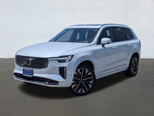 Crystal White Pearl 2026 Volvo XC90 Plug-In Hybrid Plus, T8 AWD, Electric/Gasoline, Bright, 7 Seats
