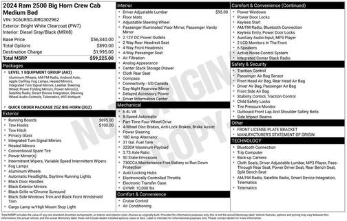 2024 RAM 2500 Big Horn Crew Cab 4x4 6'4' Box
