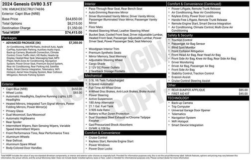 2024 Genesis GV80 3.5T