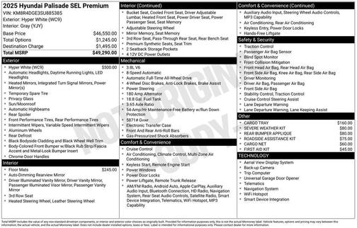2025 Hyundai PALISADE SEL Premium