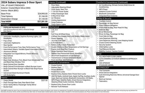 2024 Subaru Impreza Sport