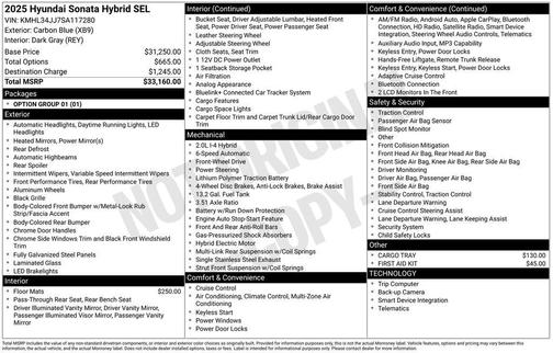 2025 Hyundai SONATA Hybrid SE
