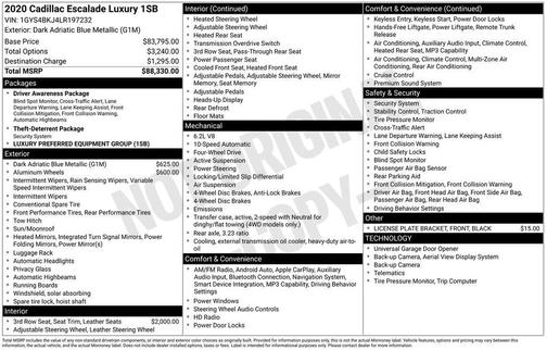 2020 Cadillac Escalade Luxury