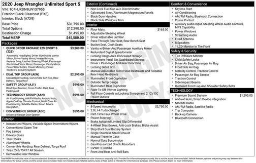 2020 Jeep Wrangler Unlimited Sport