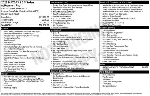 2022 Mazda Mazda3 AWD w/Premium Package