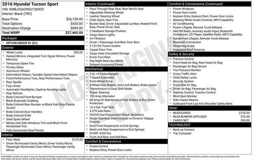 Ash Black 2016 Hyundai TUCSON Sport