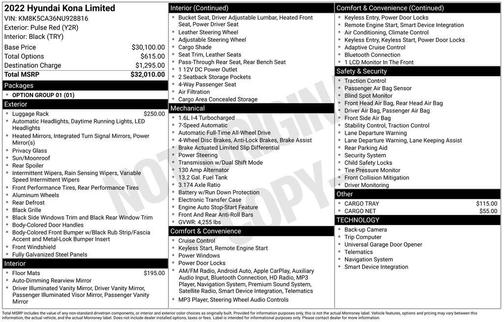 Pulse Red 2022 Hyundai KONA Limited
