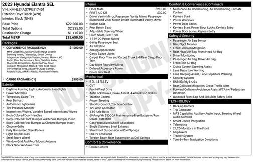 Onyx Black 2023 Hyundai ELANTRA SEL