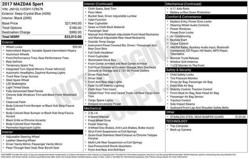 2017 Mazda Mazda6 Sport