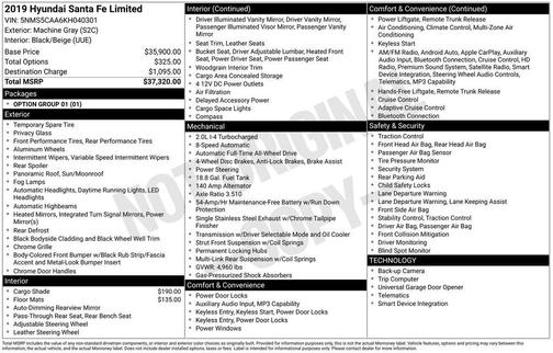 2019 Hyundai SANTA FE Limited 2.0T