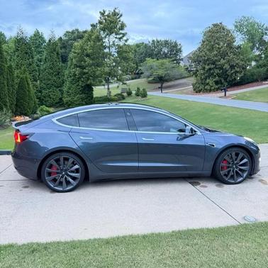 Gray 2020 Tesla Model 3 Performance
