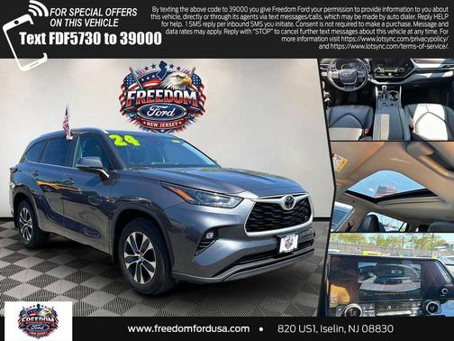 Magnetic Gray Metallic 2024 Toyota Highlander XLE