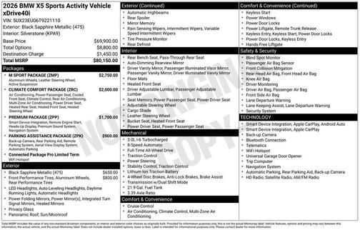 2026 BMW X5 xDrive40i