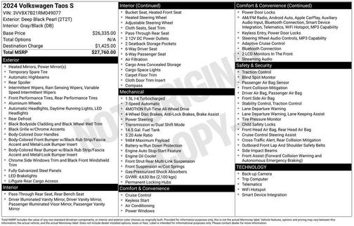 2024 Volkswagen Taos 1.5T S