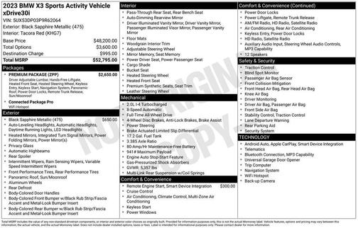 Black Sapphire Metallic 2023 BMW X3 xDrive30i