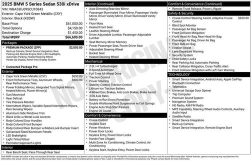 Green Metallic 2025 BMW 530 i xDrive