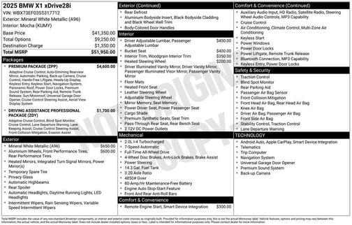 Mineral White Metallic 2025 BMW X1 xDrive28i