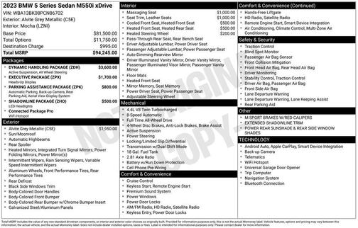 Alvite Gray Metallic 2023 BMW M550 i xDrive