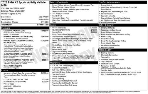 Alpine White 2023 BMW X5 M50i