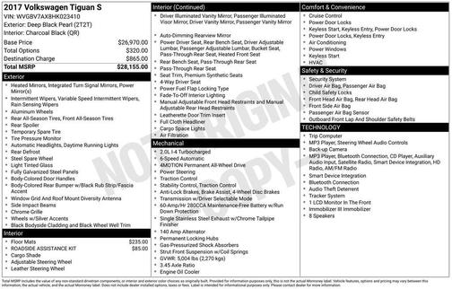 2017 Volkswagen Tiguan 2.0T S