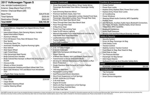 2017 Volkswagen Tiguan 2.0T S