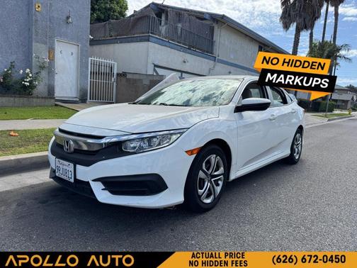 White 2018 Honda Civic LX
