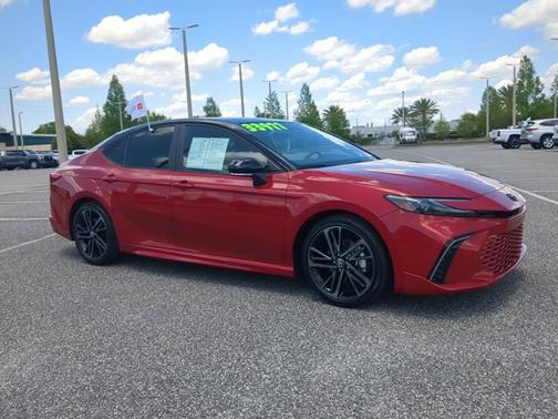 Supersonic Red/Midnight Black Metallic 2025 Toyota Camry XSE