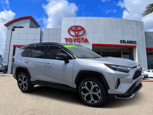 Silver Sky Metallic/Midnight Black Metallic 2025 Toyota RAV4 Plug-In Hybrid XSE