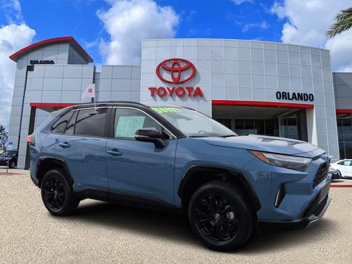 Cavalry Blue/Midnight Black Metallic 2023 Toyota RAV4 Hybrid XSE