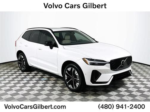 CRYSTAL WHT MET 2026 Volvo XC60 Plug-In Hybrid Plus, T8 AWD Electric/Gasoline, Dark