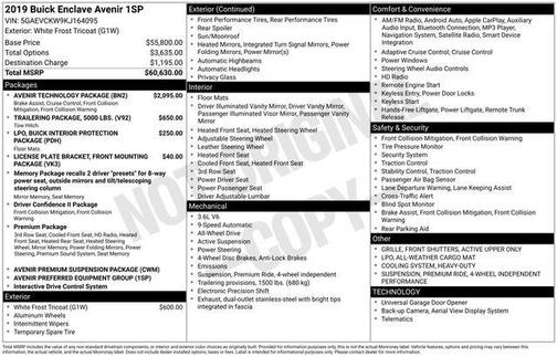 2019 Buick Enclave Avenir
