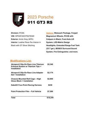 2023 Porsche 911 GT3 RS