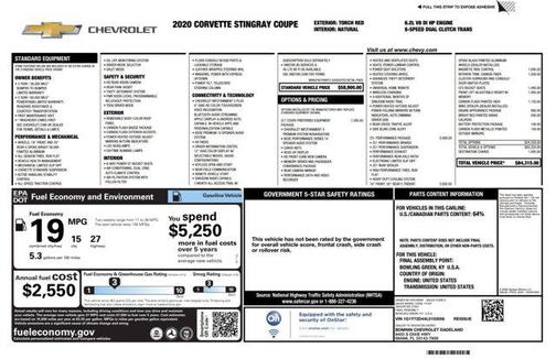 2020 Chevrolet Corvette Stingray w/2LT
