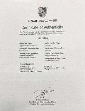 1969 Porsche 911 T Coupe