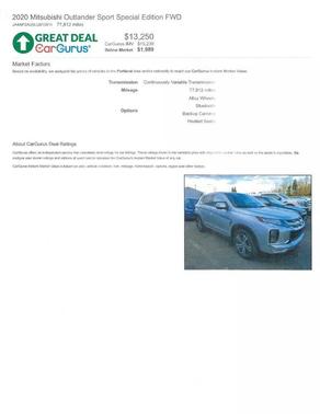 2020 Mitsubishi Outlander Sport SP 2.0