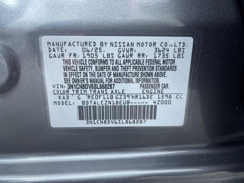 2025 Nissan Versa 1.6 S