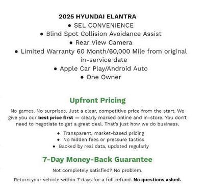2025 Hyundai ELANTRA SEL Convenience