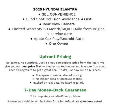 2025 Hyundai ELANTRA SEL Convenience