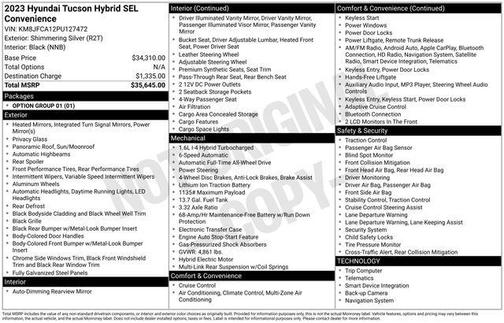 2023 Hyundai TUCSON Hybrid SEL Convenience