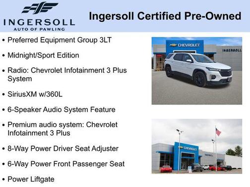 Summit White 2022 Chevrolet Traverse LT Leather