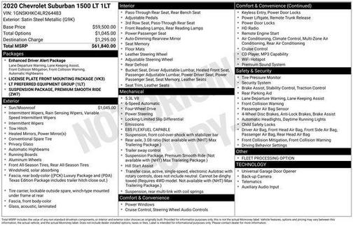 Satin Steel Metallic 2020 Chevrolet Suburban LT