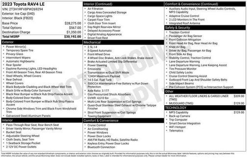 Ice Cap 2023 Toyota RAV4 LE