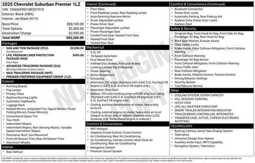Black 2025 Chevrolet Suburban Premier