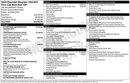 Summit White 2023 Chevrolet Silverado 1500 RST