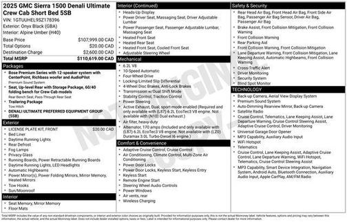 Onyx Black 2025 GMC Sierra 1500 Denali Ultimate